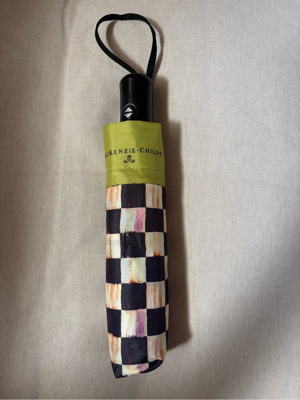 Mackenzie-Childs Courtly Check Travel Umbrella
